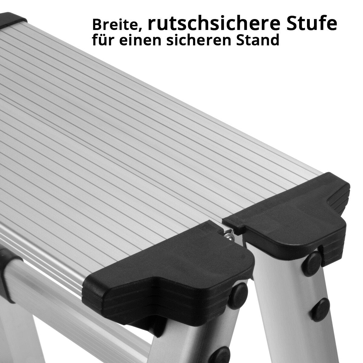 STAHLWERK folding step KT-1 ST with 120 kg load capacity aluminum ladder | Folding ladder | stepladder | stool | Step stool with non-slip step