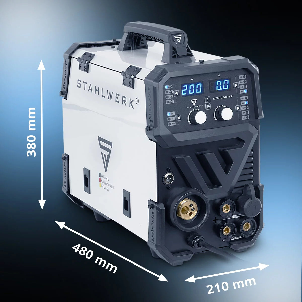 Saldatrice combinata STAHLWERK CTM-250 ST TIG + MIG/MAG + MMA/ARC + CUT/Plasma con funzione plasma da 200 A e 45 A