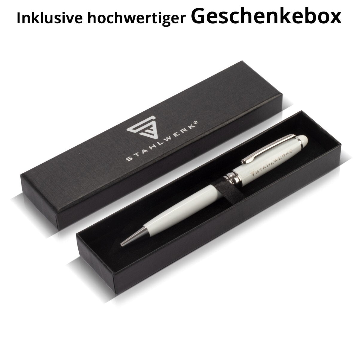 Stylo à bille STAHLWERK avec gravure stylo à bille premium | Stylo | Coolie | Instrument d'écriture avec clip de maintien et emballage cadeau élégant