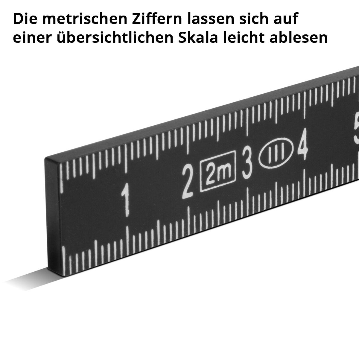 STAHLWERK Zollstock 2 Meter präziser Kunststoff-Gliedermaßstab | Meterstab | Maßstab | Maßband | Metermaß mit gut ablesbaren metrischen Ziffern