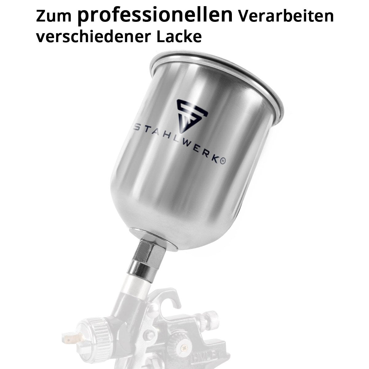 STAHLWERK aluminum paint cup set 125 ml / 600 ml paint cup for paint gun / spray gun / spray gun / spray gun