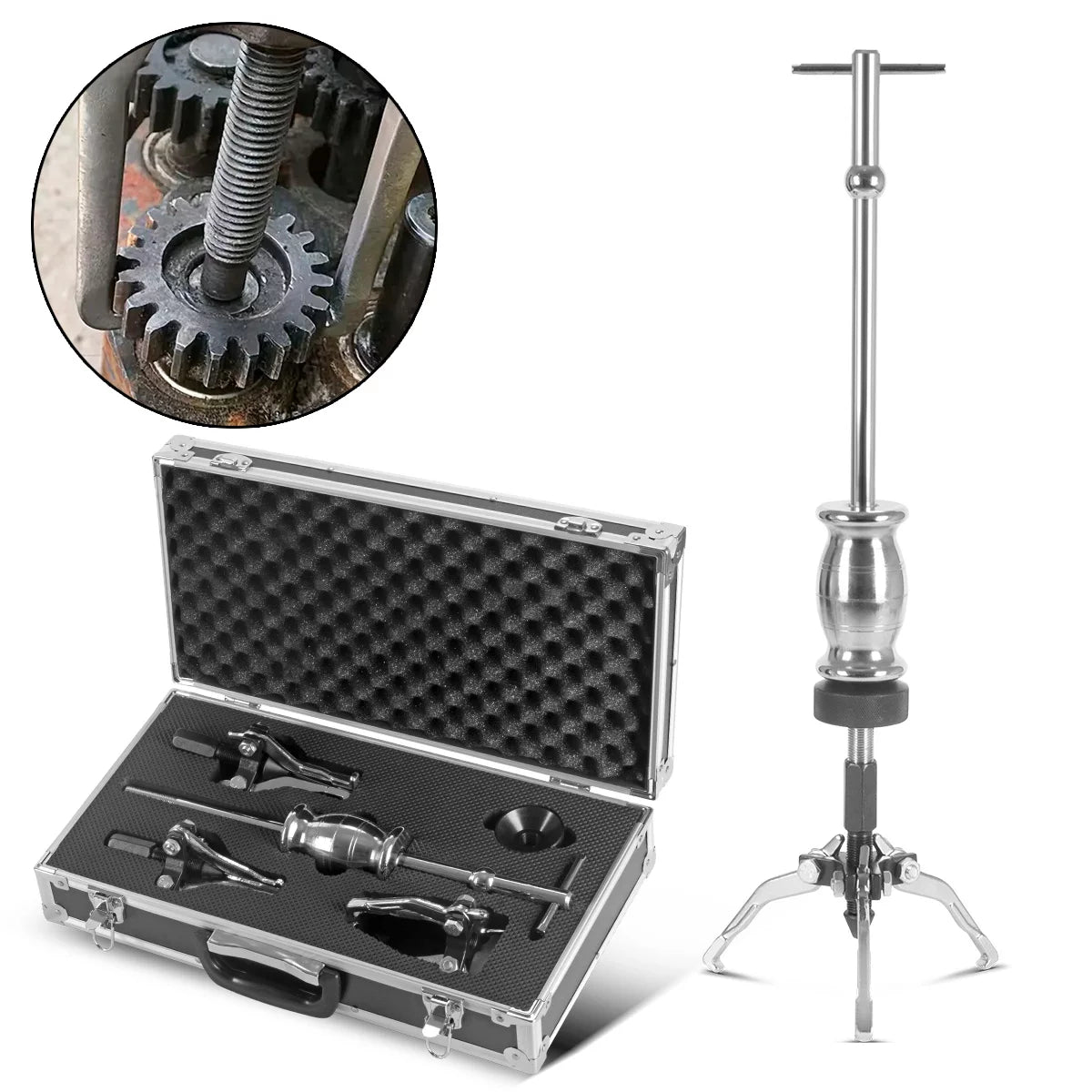 STAHLWERK bearing puller set with slide hammer 5-piece puller set | Special tool for professional dismantling of inner and outer bearings, gears, bushings and Simmerrings