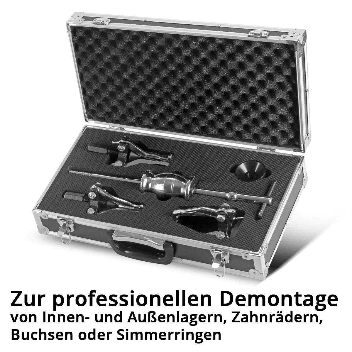 STAHLWERK bearing puller set with slide hammer 5-piece puller set | Special tool for professional dismantling of inner and outer bearings, gears, bushings and Simmerrings