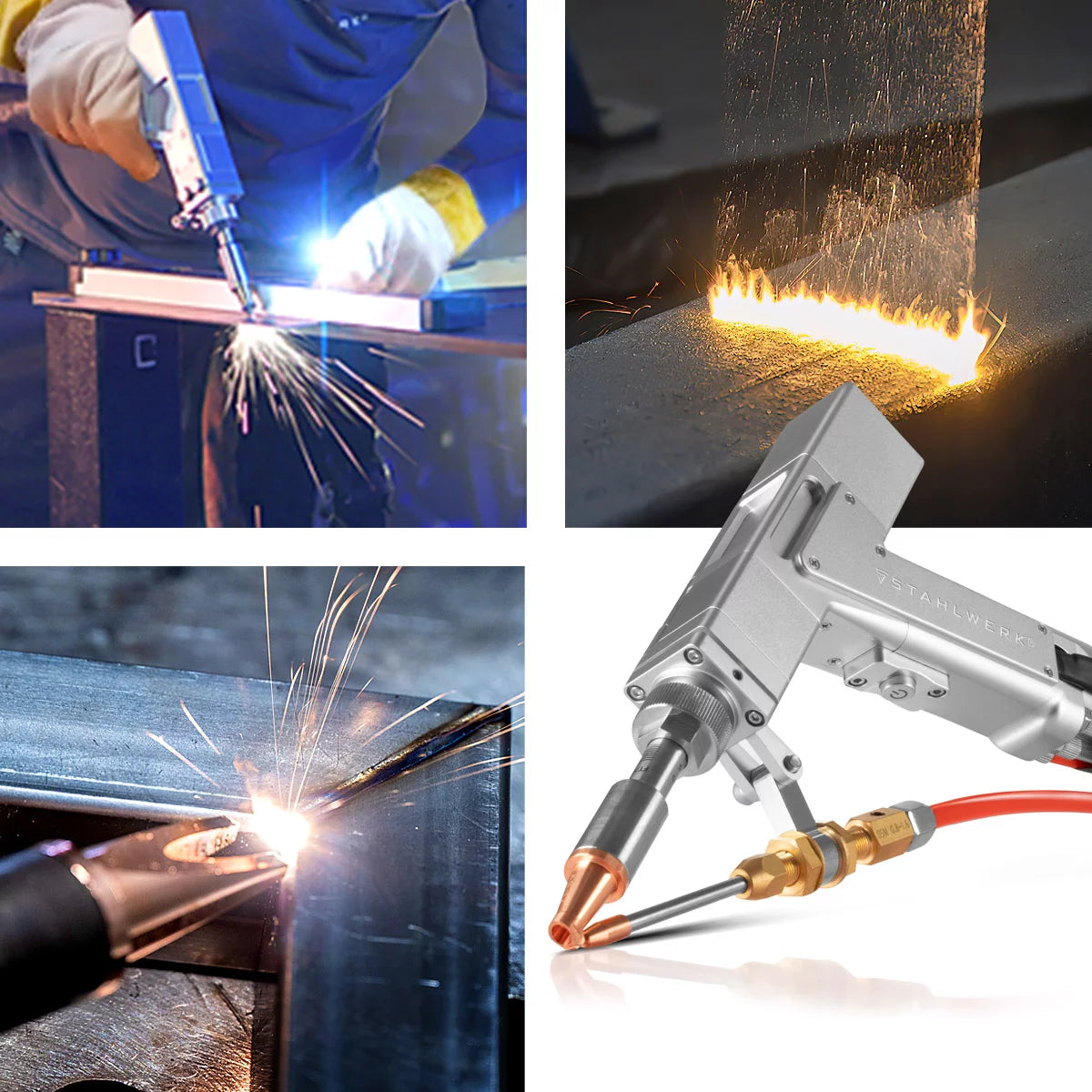 STAHLWERK Laser-Schweißgerät WCD-1500 Laser Pro | Vollausstattung | 1500 Watt |Professionelles 3-in-1 Handlaser-Schweißgerät zum präzisen Schweißen, Schneiden und Entrosten
