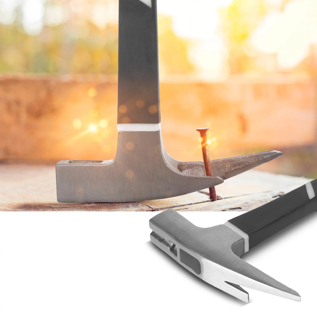 STAHLWERK lattice hammer made of forged carbon steel | robust claw hammer with non-slip fiberglass handle | Carpenter's hammer | Roofing hammer | Fiberglass hammer