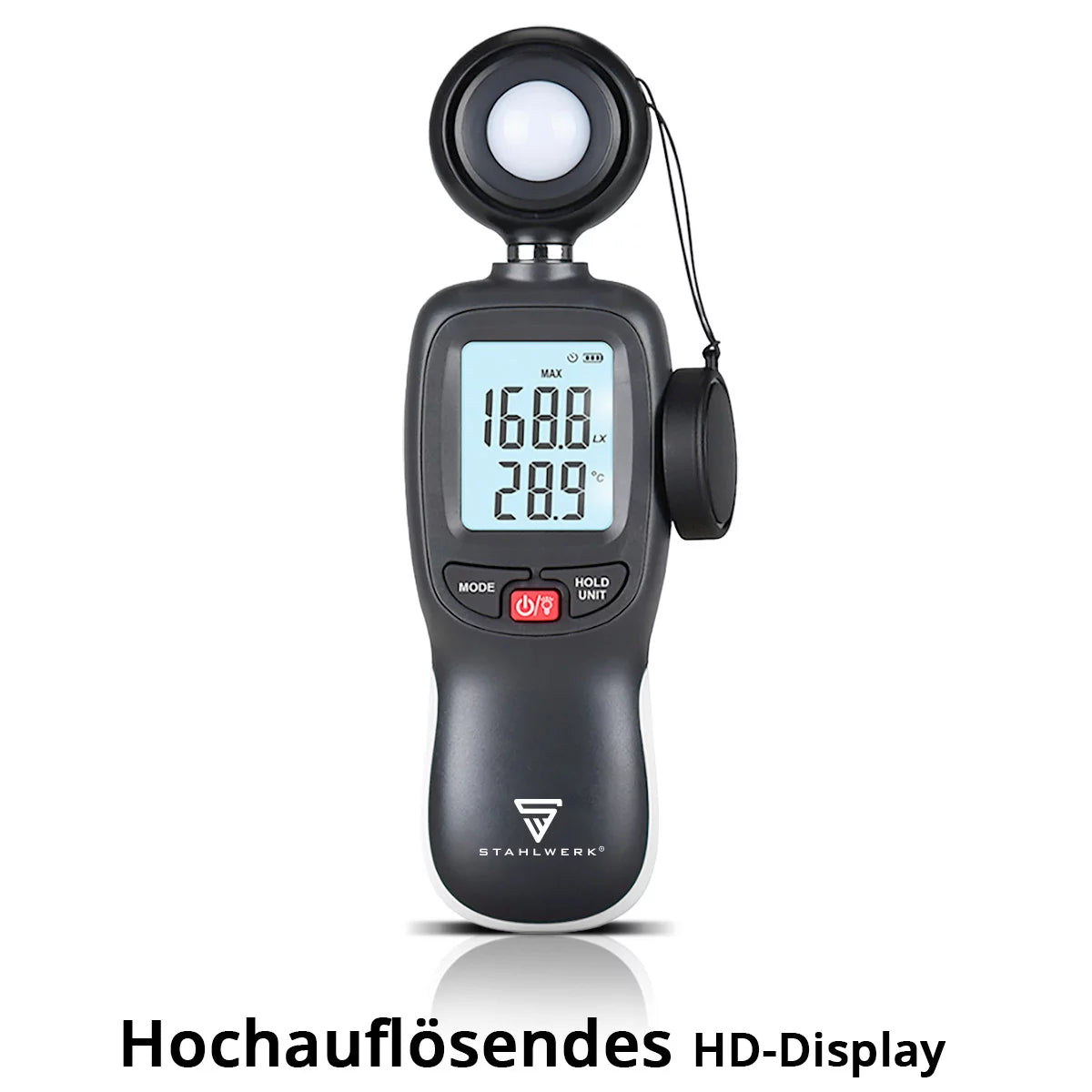STAHLWERK Digitales Lux-Messgerät | Präzises Luxmeter und Beleuchtungsmessgerät | Professionelle Messung der Lichtintensität | Für Lichtmessungen in der Fotografie, in Räumen oder am Arbeitsplatz