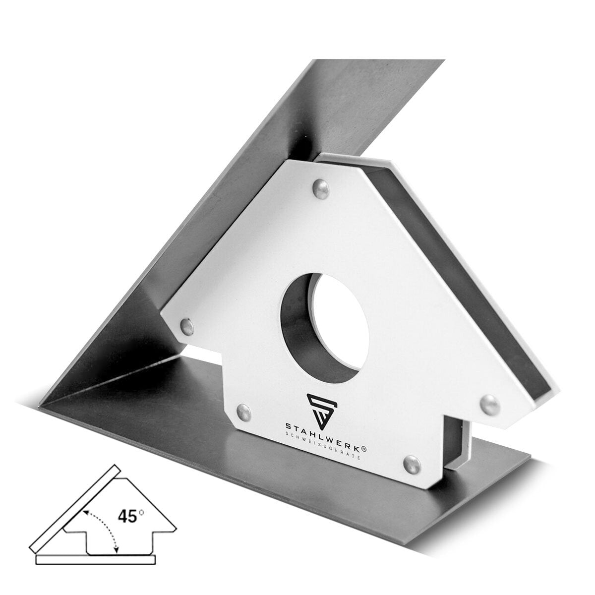 STAHLWERK 3 × ángulo de soldadura magnético 11,3 + 22,6 + 34 kg / 25 + 50 + 75 lbs
