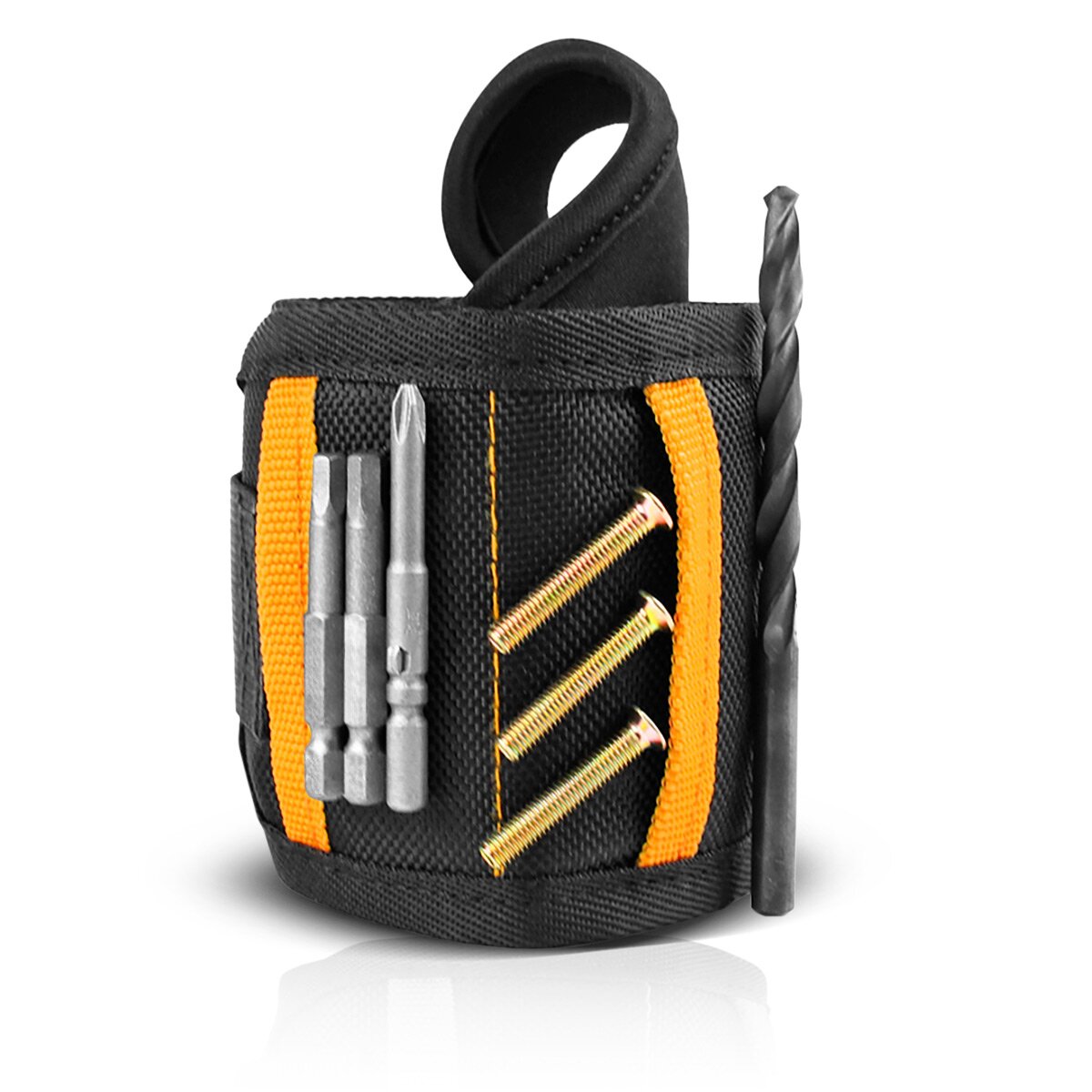 STAHLWERK Magnet-Armband 2er Set für Heim- und Handwerker | Magnetisches Armband mit Klettverschluss zur Befestigung am Handgelenk oder Gürtel für Schrauben, Nägel, Bits und magnetische Kleinteile