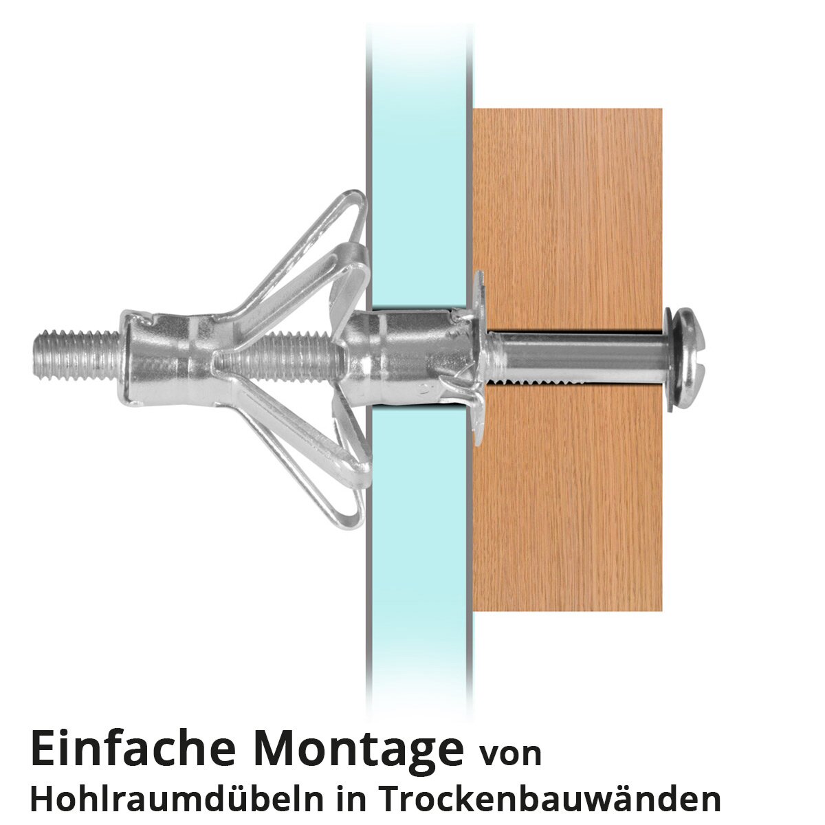STAHLWERK metal cavity dowels 141-piece set M4 x 32 | M4x38 | M4x46 | M5x37 | M5x52 | M5x65 | M6x37 | M6x52 | M6 x 65 metal dowels with pre-assembled screws for drywall work