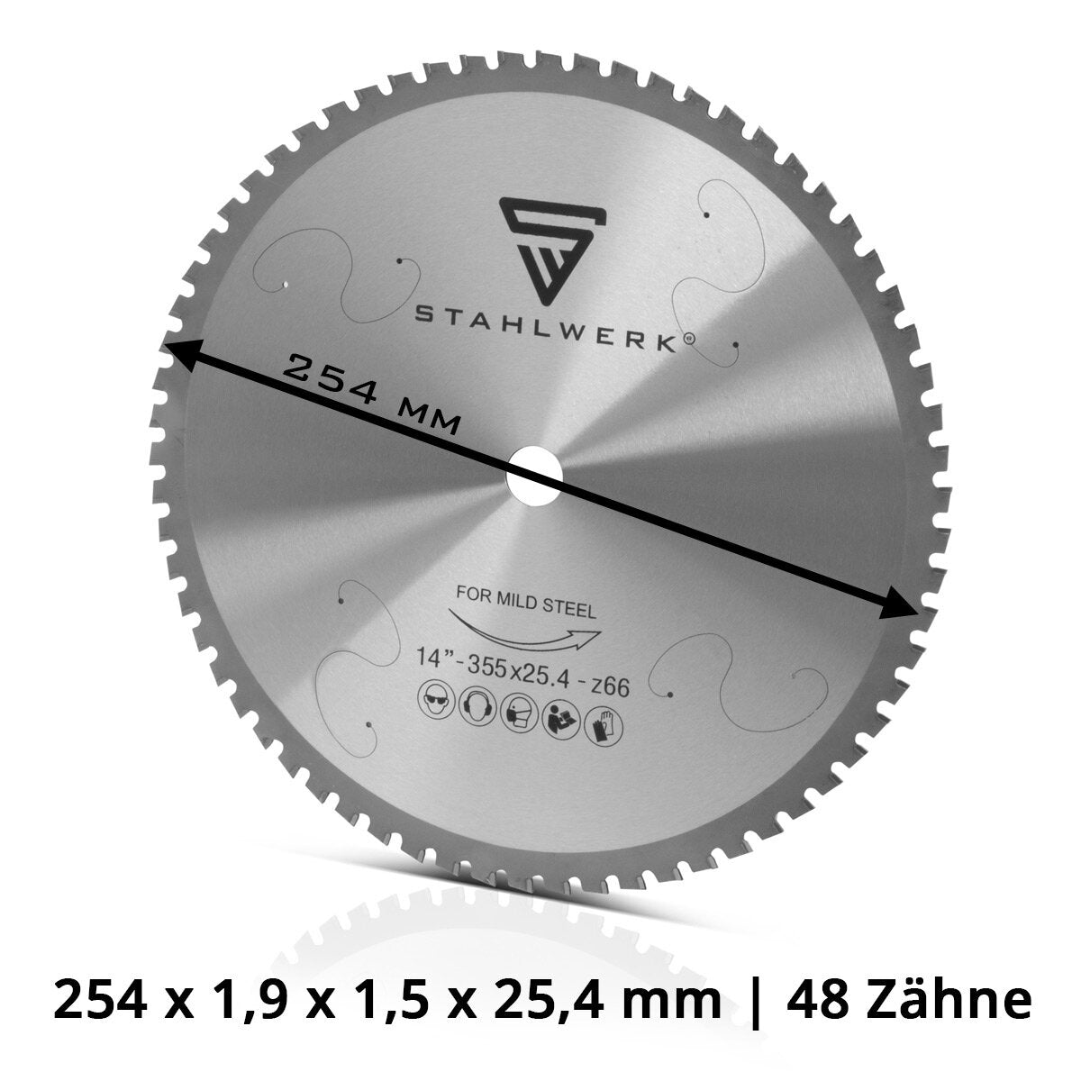 Lame de scie circulaire STAHLWERK 254 x 1,9 x 1,5 x 25,4 avec lame de scie à métaux 48 dents | Disque à tronçonner | Lame de scie universelle pour scie circulaire à métaux | Scie à découper | Scie à découper | scie à onglet