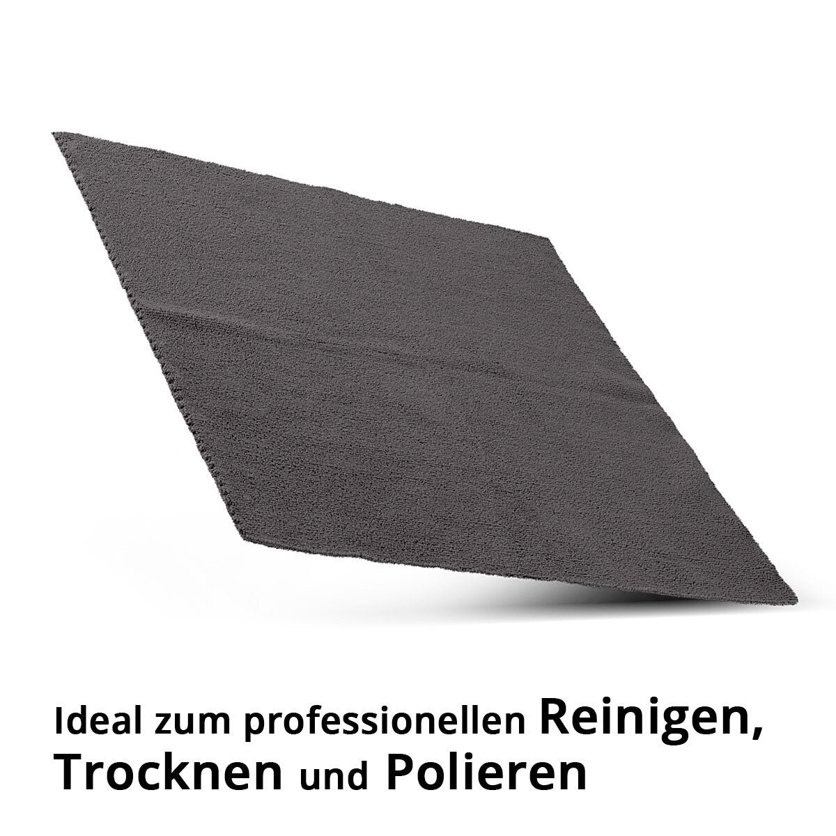 STAHLWERK Mikrofaser-Handtuch 10er Set 40 x 40 cm 300 gsm Trockentuch | Reinigungstuch | Poliertuch | Putztuch | Pflegetuch | Mikrofaser-Tuch | schwarz