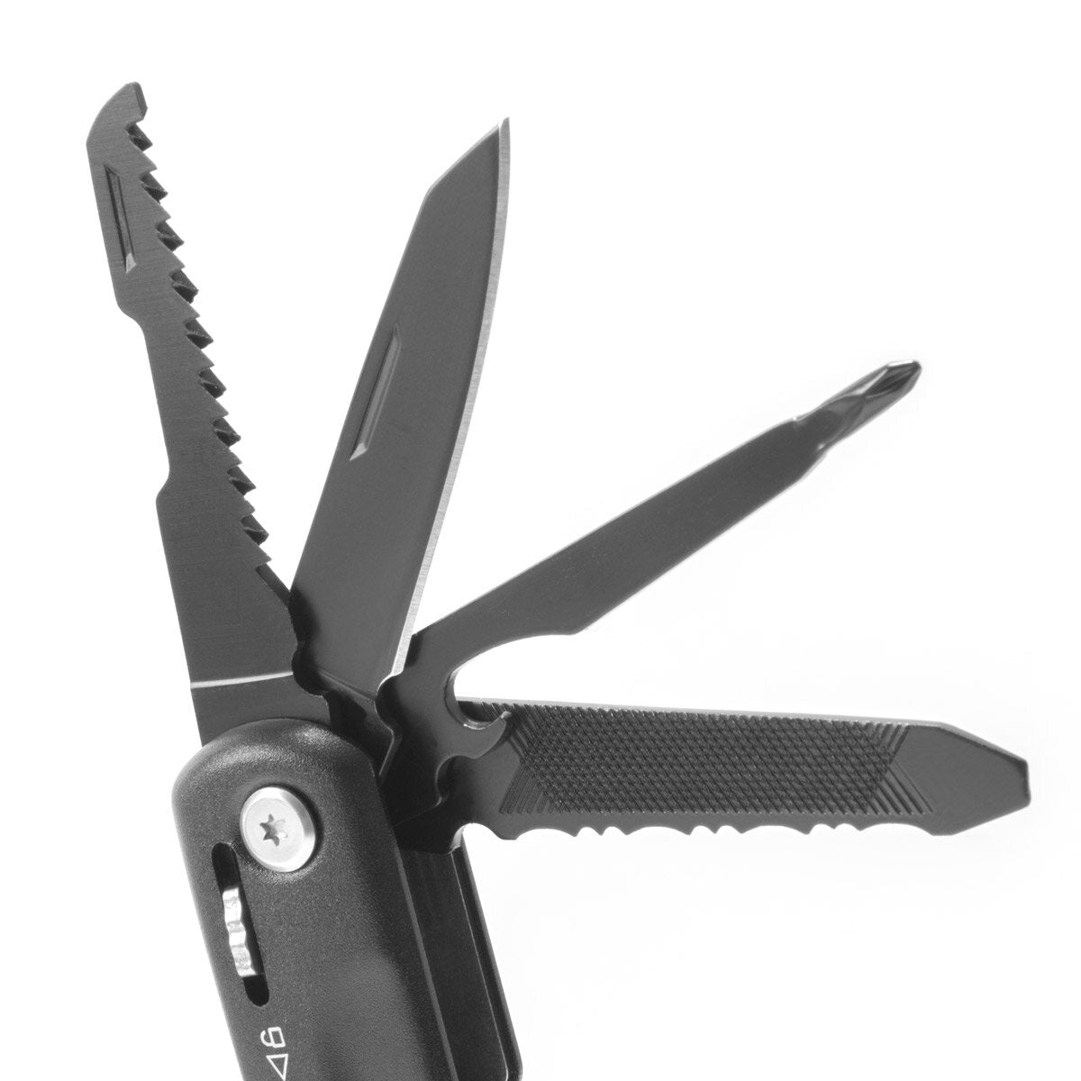 STAHLWERK Multitool mit 12 Werkzeugen, hochwertiges Taschenmesser / Klappmesser / Multifunktionswerkzeug mit Hammer, Messer, Säge, Feile, Kombizange, Schraubendreher etc. inklusive LED Taschenlampe