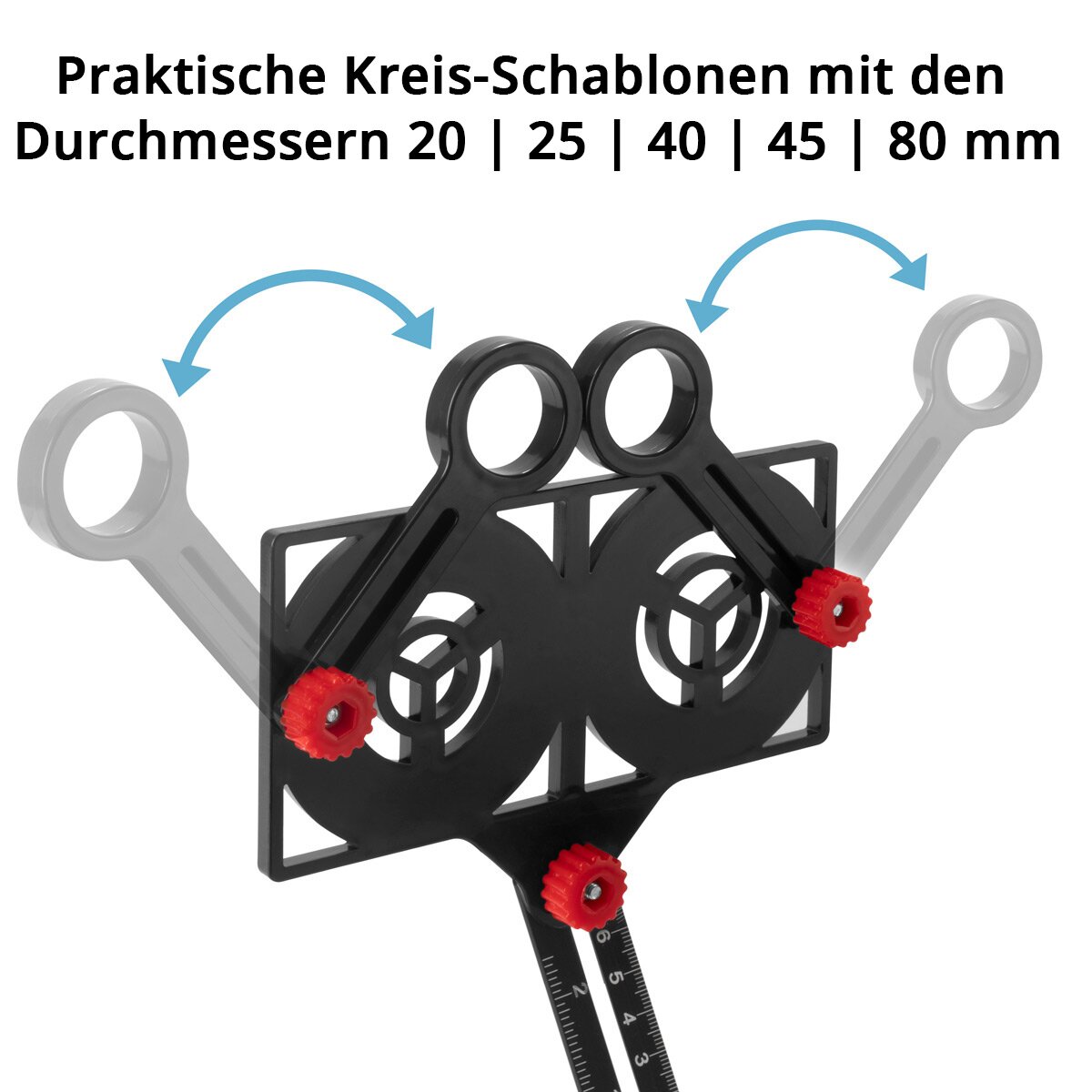 STAHLWERK Règle de mesure multi-angle 6 en 1 pour la création précise de pochoirs, angleiseur de haute qualité | Modèle d'angle | jauge de contour | Outil de modèle | Outil de mesure en aluminium