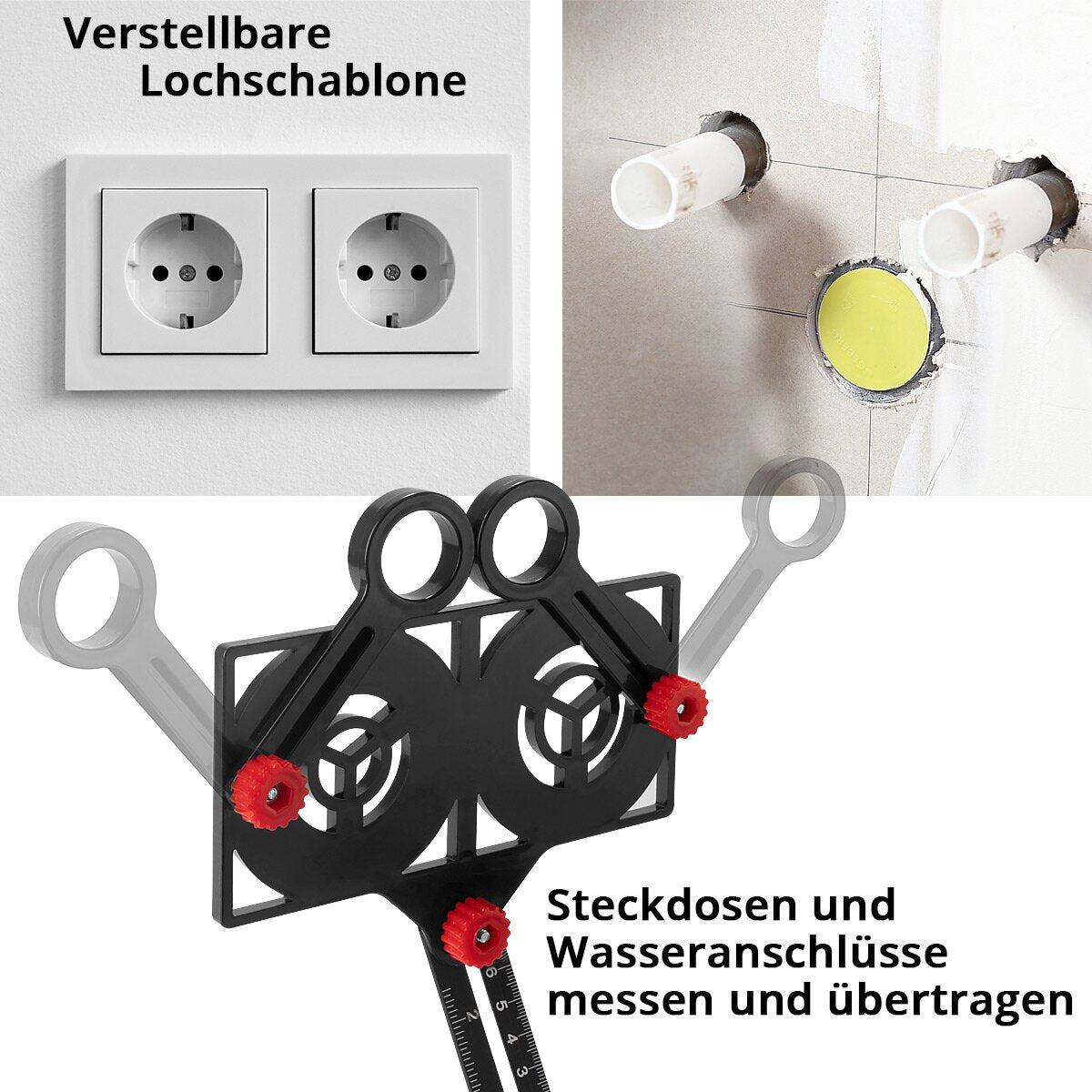 STAHLWERK 6-in-1 Multiwinkel-Messlineal zum präzisen Erstellen von Schablonen, hochwertiger Angleizer | Winkelschablone | Konturenlehre | Template Tool | Messwerkzeug aus Aluminium