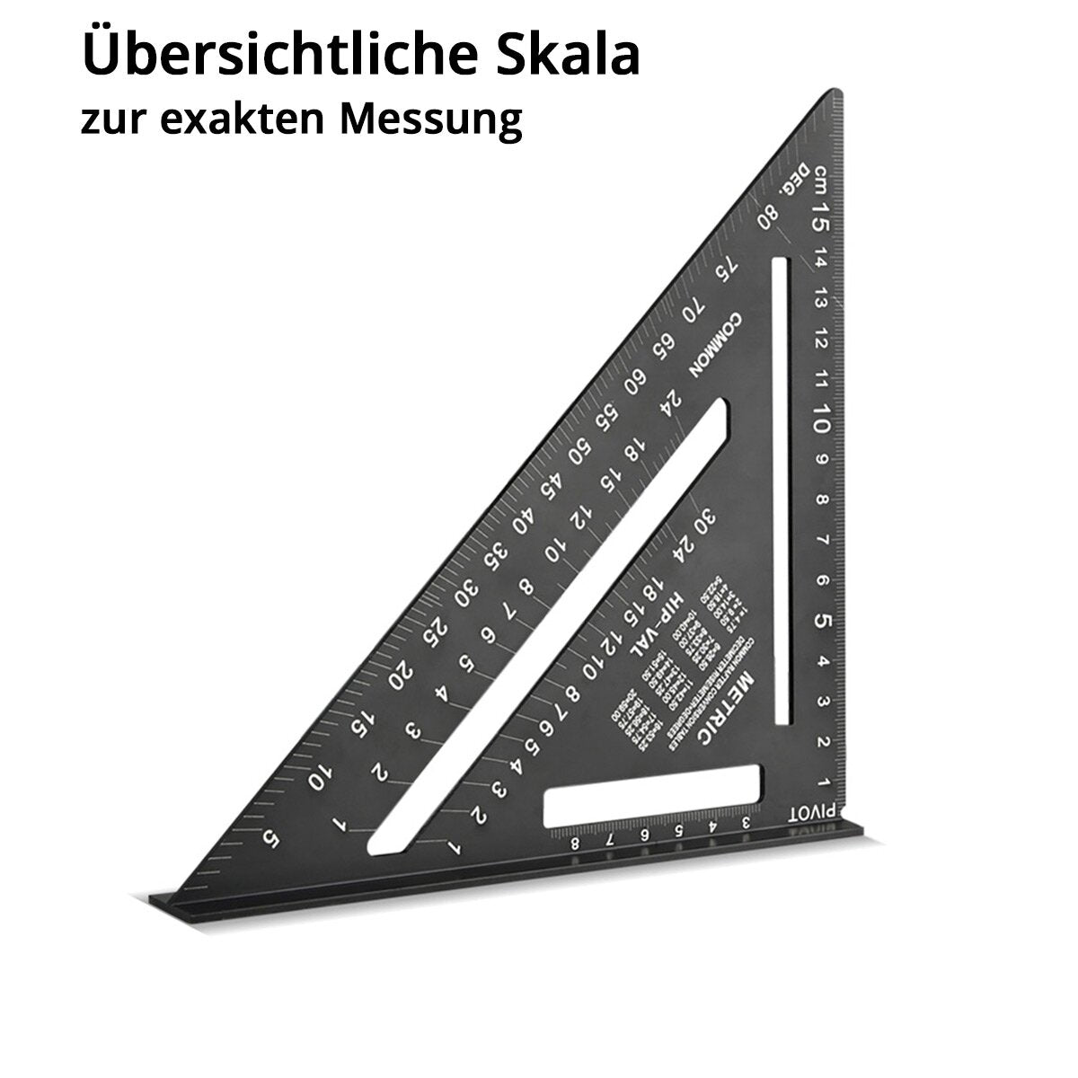 STAHLWERK ruler set with multi-angle measuring ruler, triangular ruler and angle triangle with stop for precise measuring, marking, marking and drawing