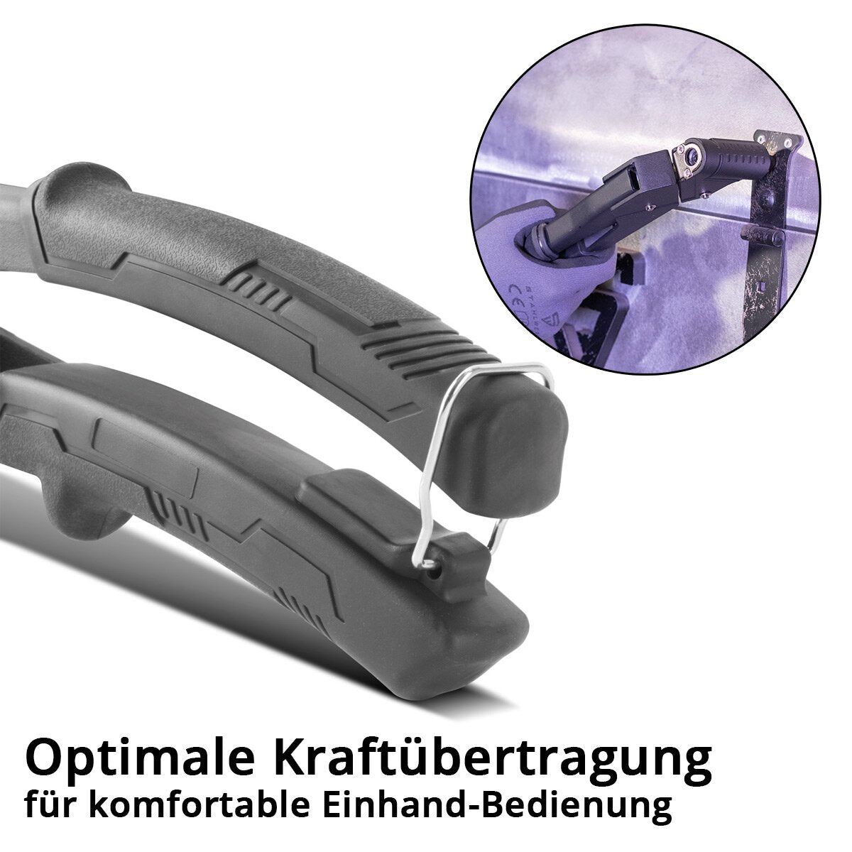 STAHLWERK rivet pliers set NZ-280 ST 360° blind rivet pliers | Lever rivet pliers | Pop rivet pliers | Rivet nut pliers | Rivet gun | Riveting tool | One-handed riveting pliers with 4 interchangeable attachments and 500 blind rivets