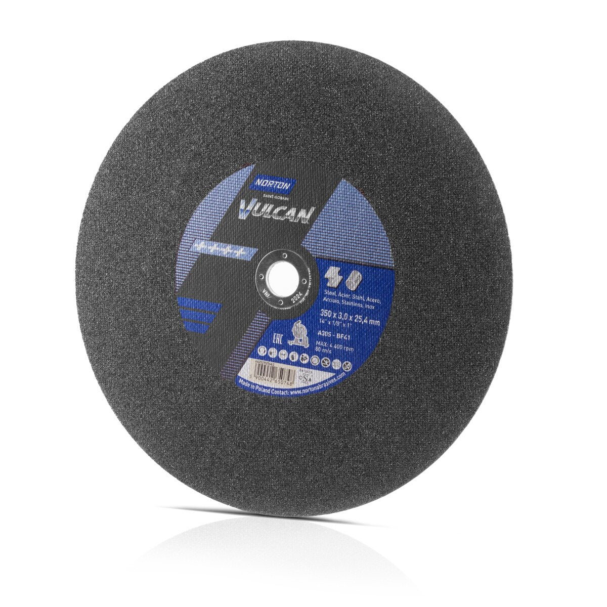 STAHLWERK Norton cutting disc universal saw blade for metal cutting saws / metal circular saws 350 x 3.0 x 25.4 mm / 10"