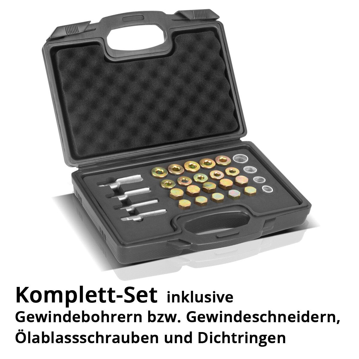 STAHLWERK oil drain plug repair set 64 pieces repair kit for oil drain thread | Thread repair | tap | Oil change tool | Thread repair kit | Oil pan repair kit