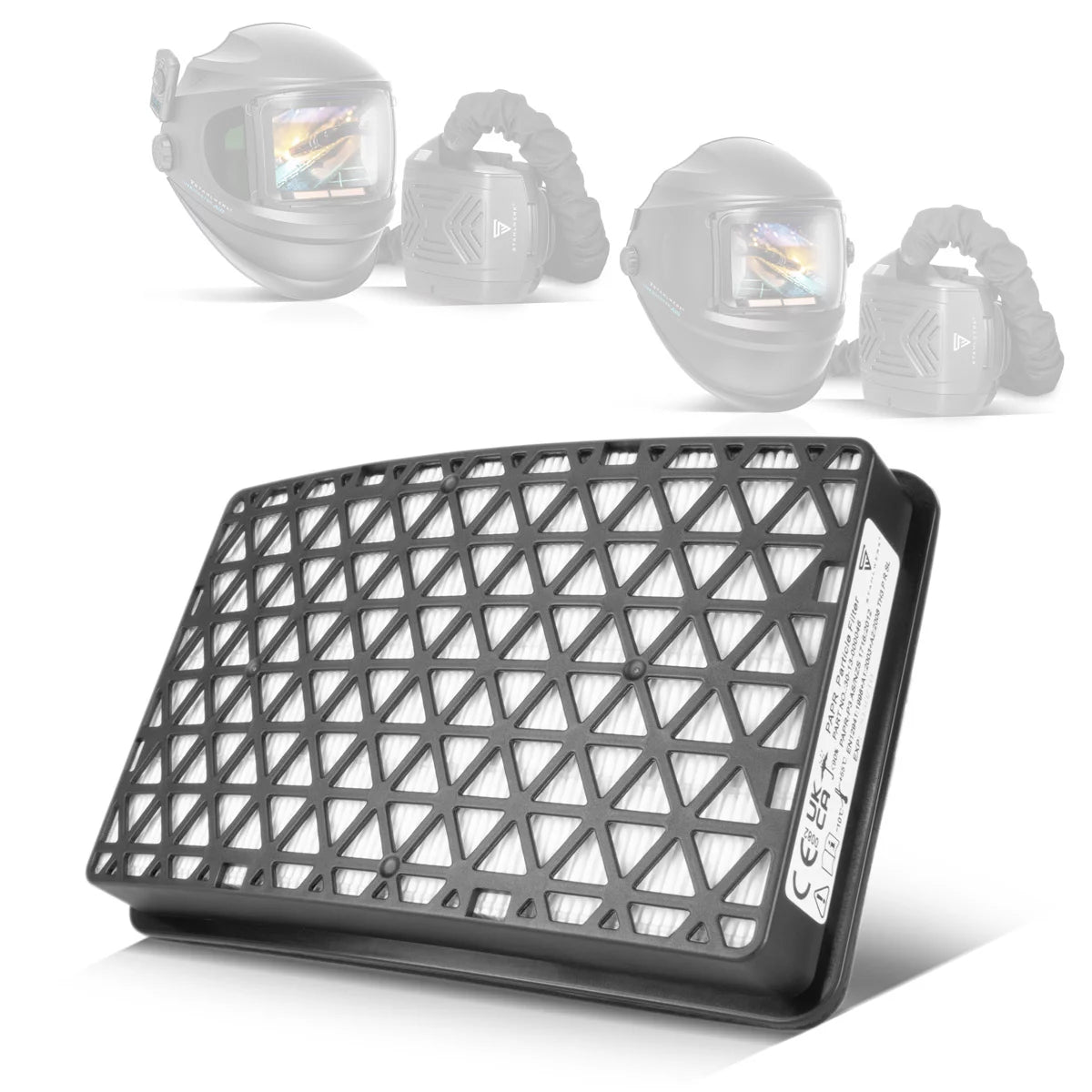 Cassette de filtre à particules STAHLWERK P3 pour unité de soufflage | Système de filtration pour casques de soudage à air frais | Accessoires filtrants pour masques de soudage MASTER AIR et BOOSTER AIR | Système PAPR