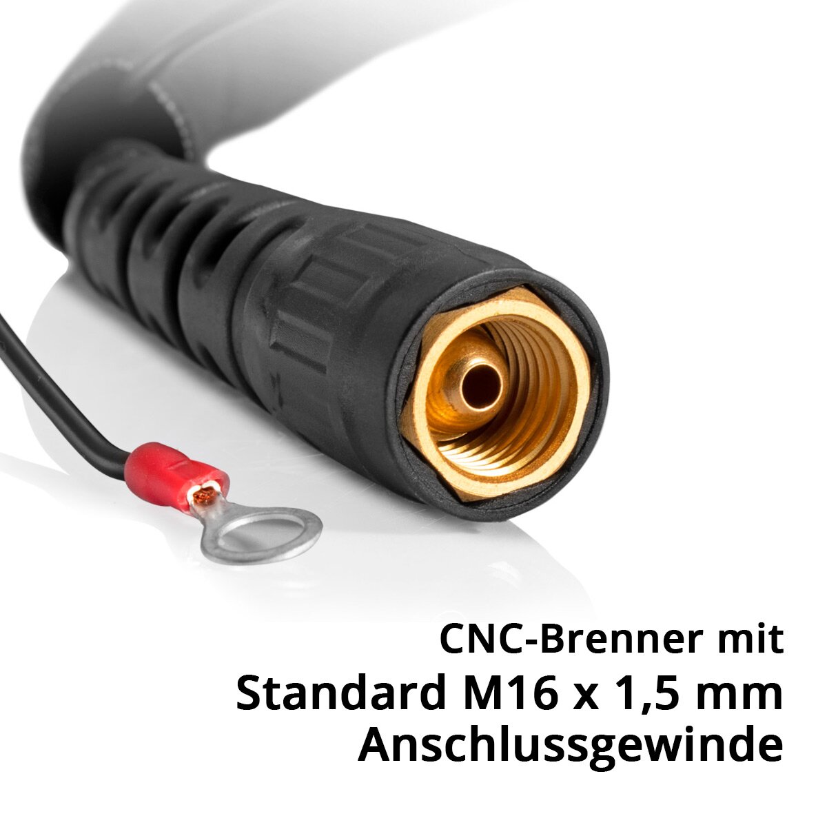 Graveur CNC STAHLWERK P60 | Torche à plasma | Torche coupante avec boîtier en acier inoxydable et tête en laiton de haute qualité pour découpeurs plasma avec allumage pilote, avec paquet de tuyaux de 5 m