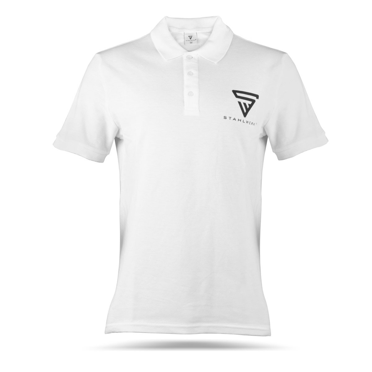 Polo STAHLWERK talla XL polo blanco de manga corta con logo estampado confeccionado en 100% algodón
