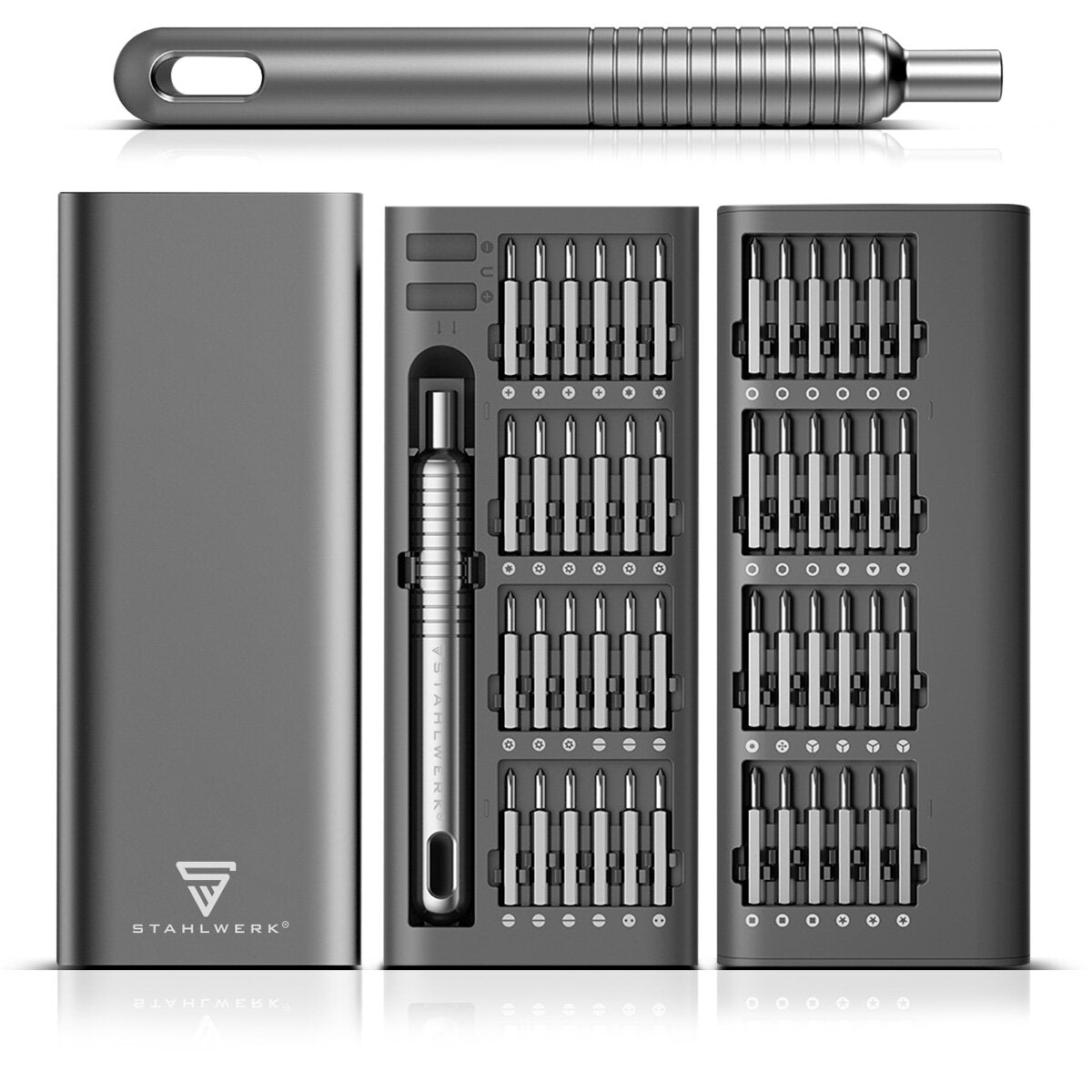 Set cacciaviti di precisione STAHLWERK PSS-51 ST Set meccanica di precisione da 51 pezzi | Strumento eccellente | Cacciavite sottile | Cacciavite fine con set di punte in cromo vanadio