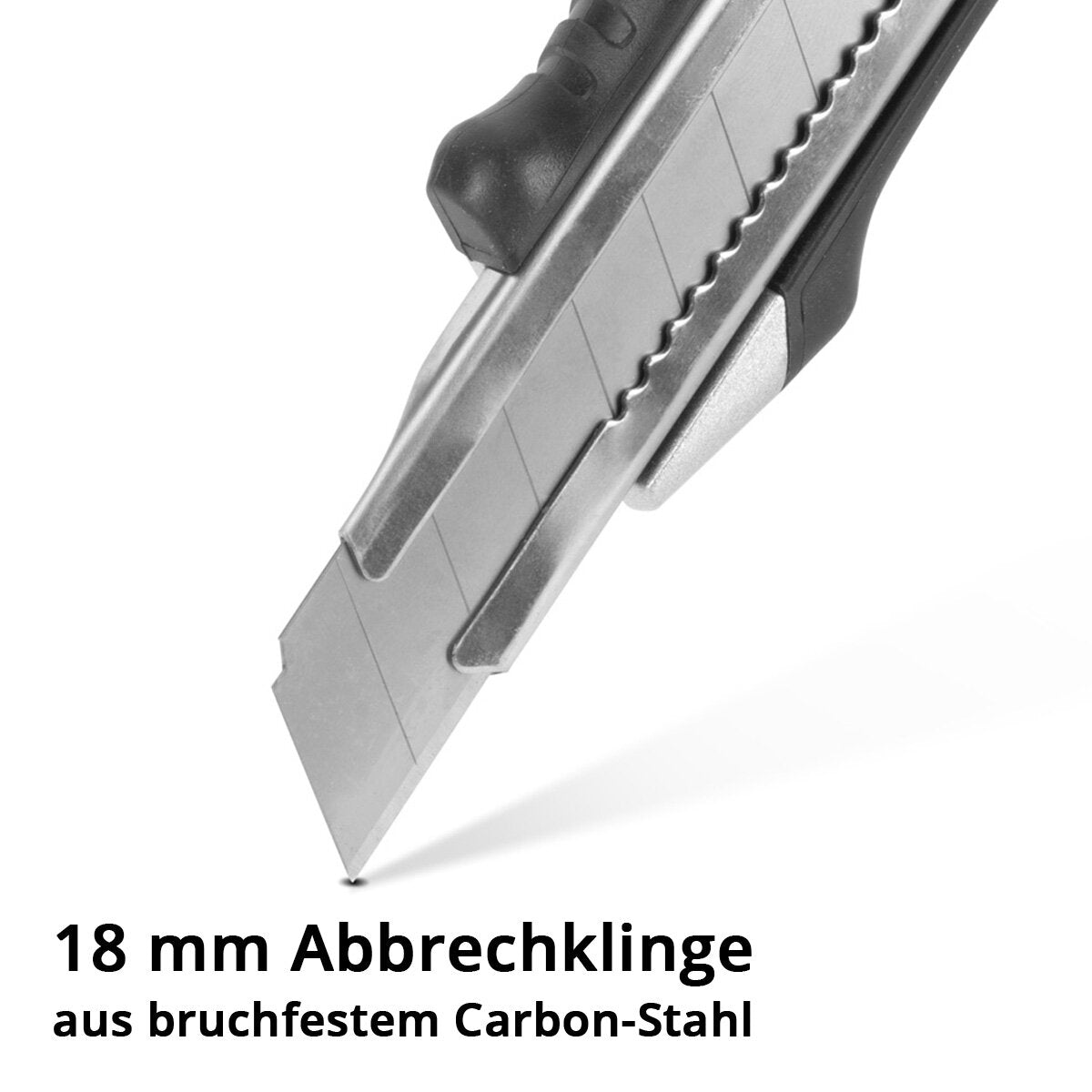 STAHLWERK premium cutter knife PCM-182 ST set of 3 with 18 mm snap-off blades professional cutter | Carpet knife | Safety knife | Parcel knife | Box cutter