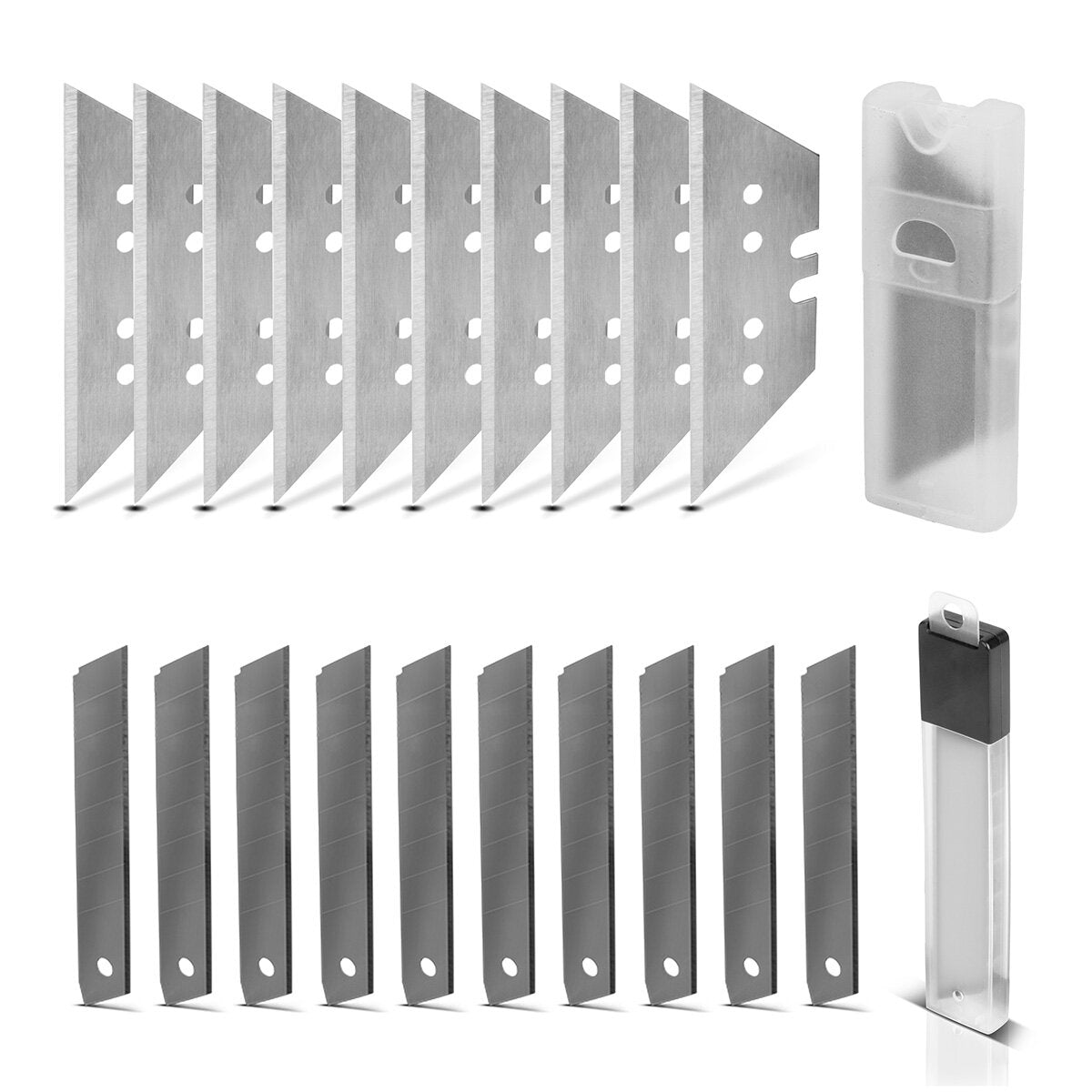 STAHLWERK Cuttermesser 4er Set mit Ersatzklingen Profi Cutter | Teppichmesser | Sicherheitsmesser | Paketmesser | Kartonmesser