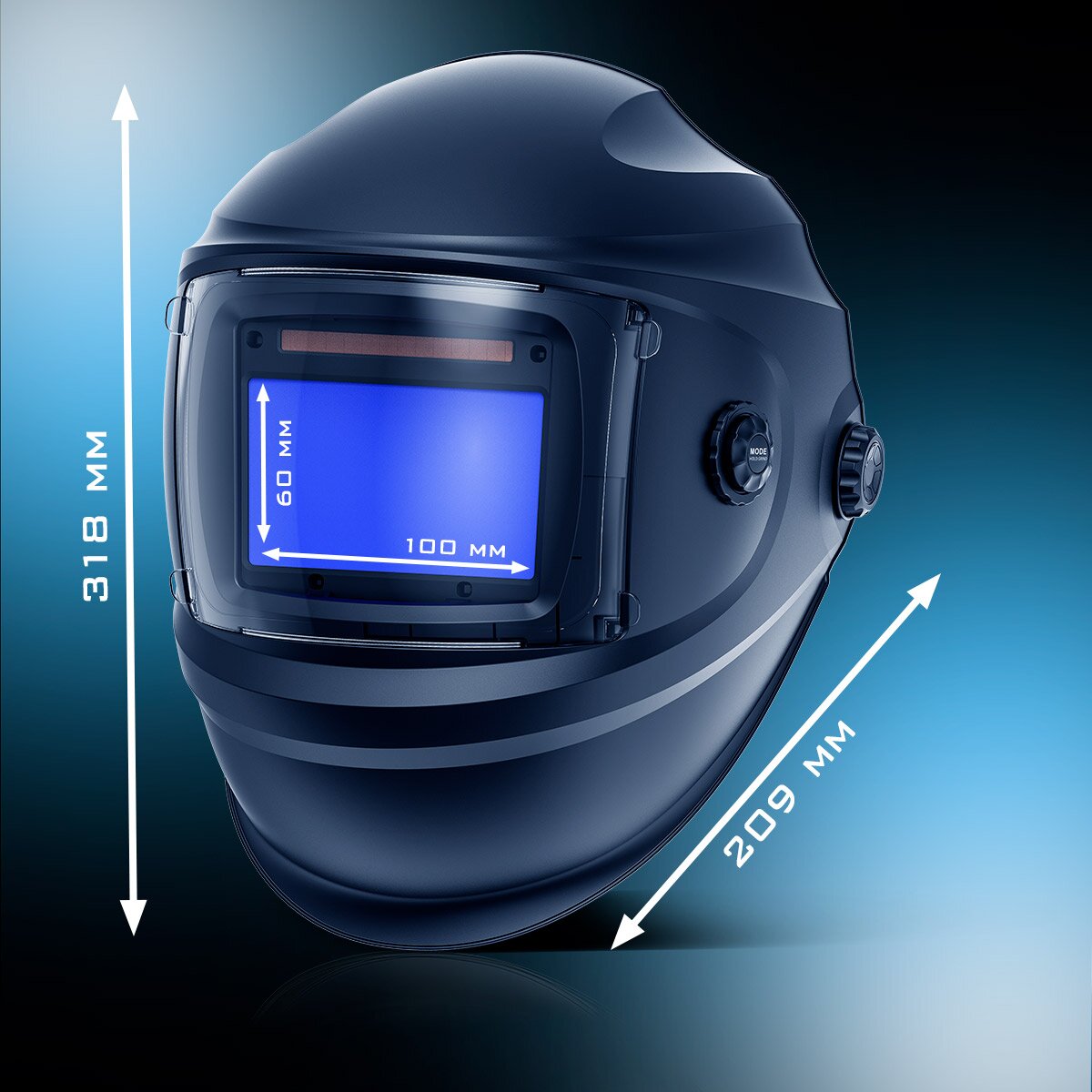 Casco de soldadura automático STAHLWERK BULLET Casco de soldadura 3 en 1 | Escudo de soldadura | Máscara de soldadura con reproducción de color fiel, oscurecimiento automático DIN 4 a DIN 13 y clase óptica 1/1/1/2