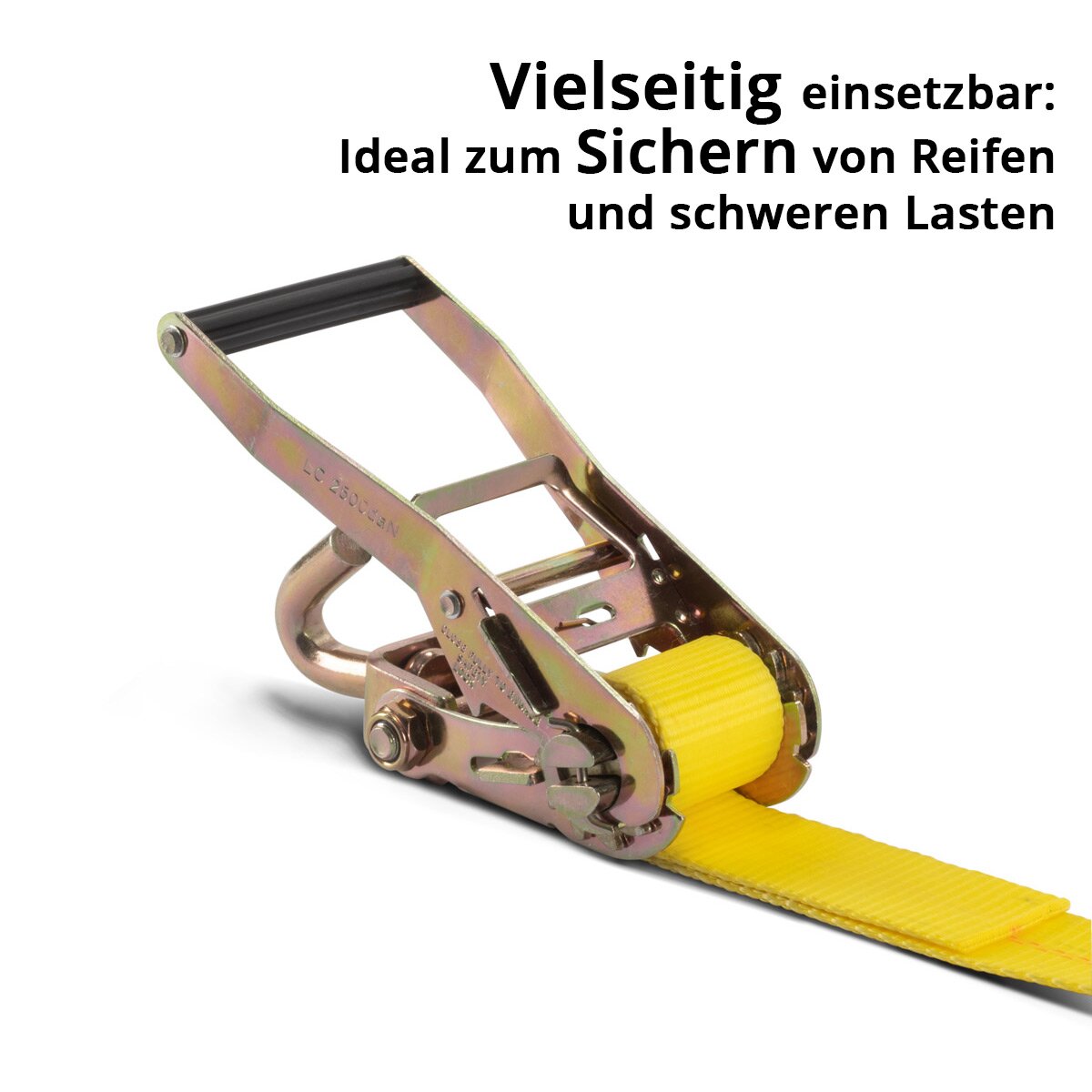 STAHLWERK Radsicherung TRS-50 ST 3 m x 50 mm 2.250 kg Reifen-Ratschengurt | Spanngurt | Zurrgurt | Transportgurt | Reifengurt | Kfz Radspanngurt mit Ratschen-Funktion für den Autotransport