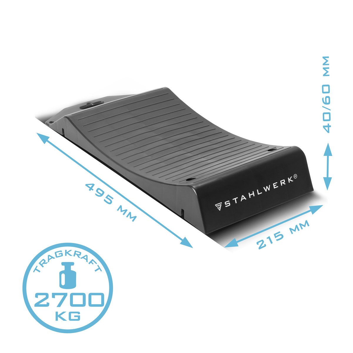 Plaques de base de protection de pneu STAHLWERK GT-18 ST, jeu de 4 avec support de pneu d'une capacité de charge de 2,7 t | Chaussures à pneus | pierre d'achoppement | Cale de roue pour voitures, camping-cars, camping-cars, caravanes ou caravanes