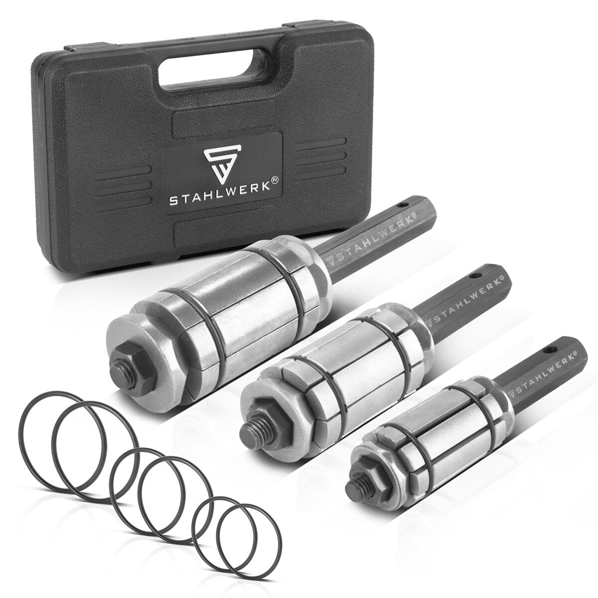 STAHLWERK pipe expander set 29-89 mm 3-piece exhaust pipe expander set | Pipe expander | Exhaust pipe former | Pipe spreader | Automotive tool for exhaust systems