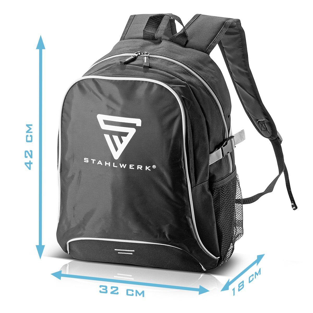 STAHLWERK Práctica mochila de ocio de 27 litros, mochila deportiva de poliéster ripstop resistente e impermeable, mochila de día | Equipaje de mano | Mochila de viaje con dos grandes compartimentos.