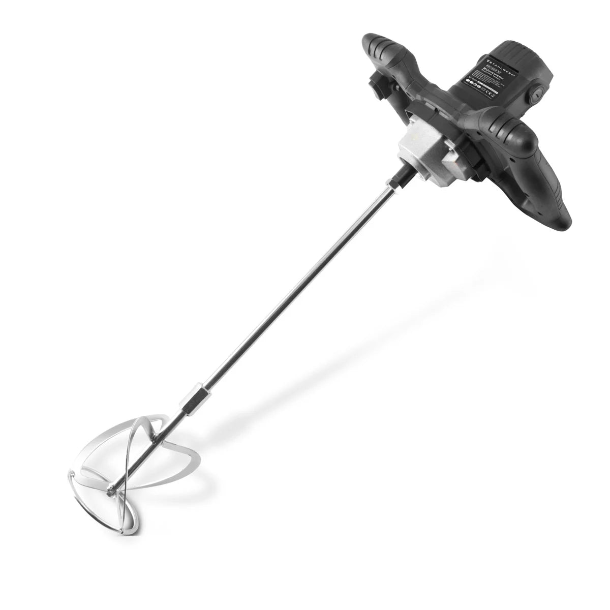 STAHLWERK agitator RW-1200 ST | 1,200 W and 850 rpm | Electric mortar stirrer with additional whisk 120 x 600 mm | Speed ​​control and safety switch | Concrete mixer | Paint stirrer | color mixer