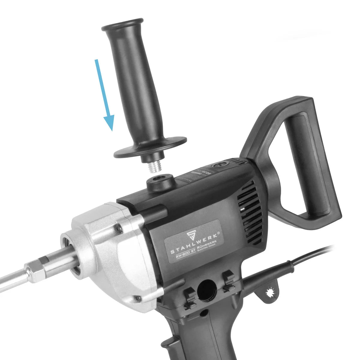 Agitateur STAHLWERK RW-800 ST | 800 W et 500 tr/min | Agitateur à mortier électrique | Conception robuste | Agitateur à béton stable | Agitateur de peinture | Mélangeur de couleurs | Batteur à main | Batteur à main