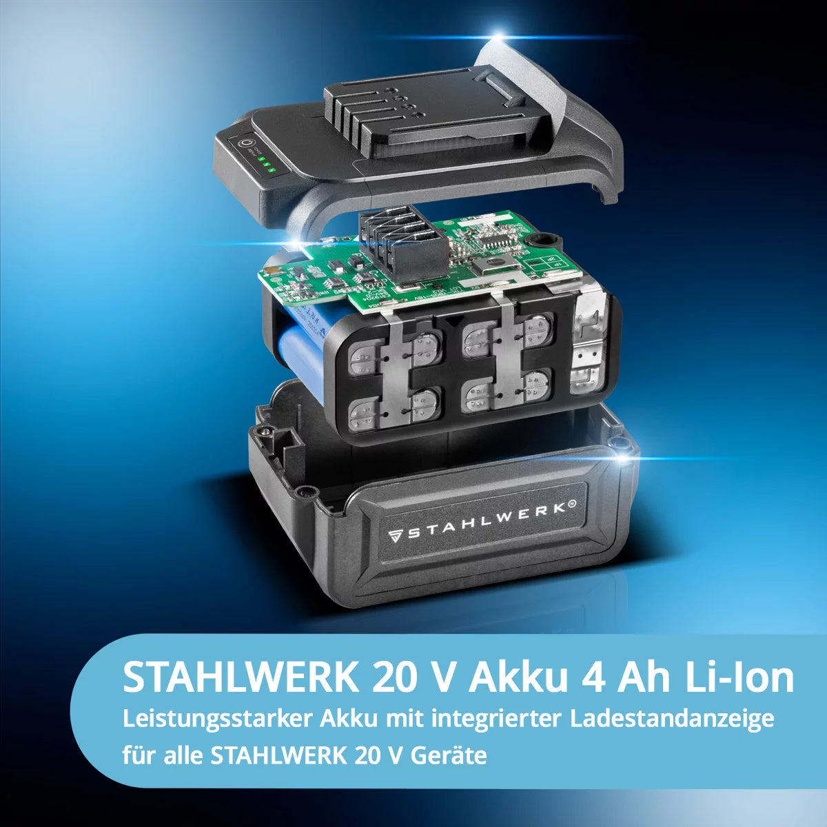 STAHLWERK Brushless Akku-Säbelsäge BRS-20 ST Reciprosäge / Stichsäge / Universalsäge mit 20 Volt, 4 Ah Li Ion Akku, Schnellspannfutter, 0-2600 U/min Leerlaufdrehzahl, 28 mm Hublänge