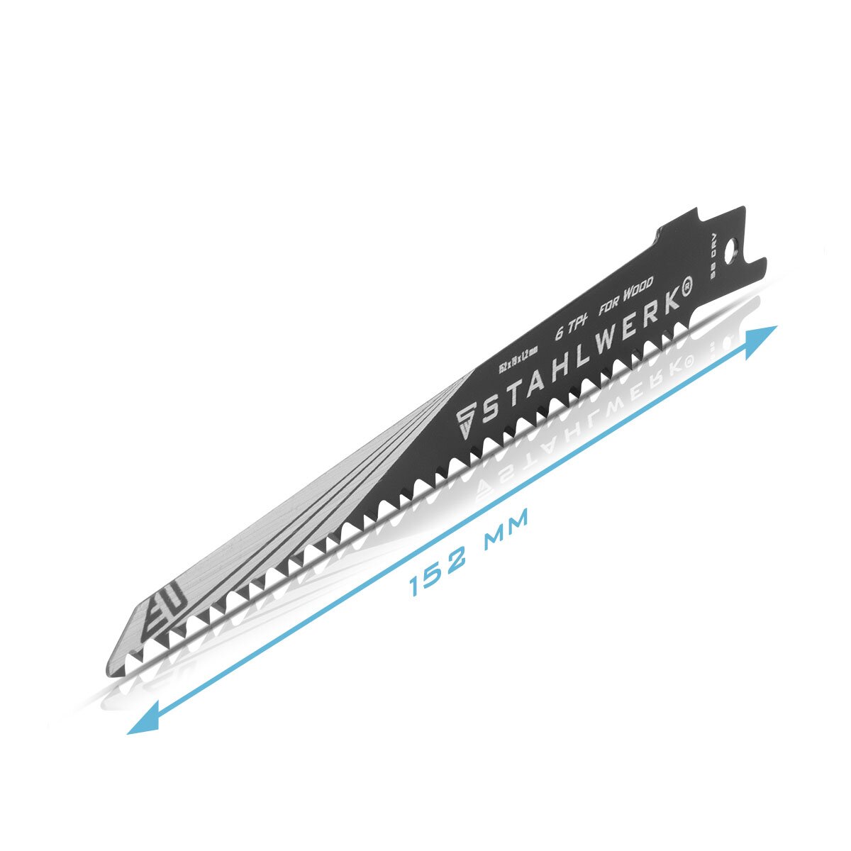 Jeu de 2 lames de scie à bois STAHLWERK 150 x 19 x 1,2 mm lames de scie alternative longue durée | Lames de scie alternative avec support 1/2 pouce et 6 TPI pour scies alternatives | Scies alternatives | Puzzles