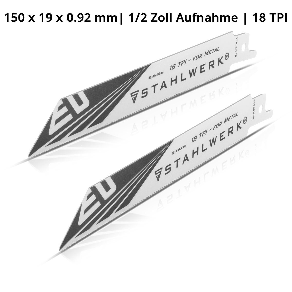 Set di 2 lame per seghe per metallo STAHLWERK da 2 lame per seghe alternative a lunga durata 150 x 19 x 0,92 mm | Lame per seghe alternative con supporto da 1/2 pollice e 18 TPI per seghe alternative | Seghe alternative | Puzzle