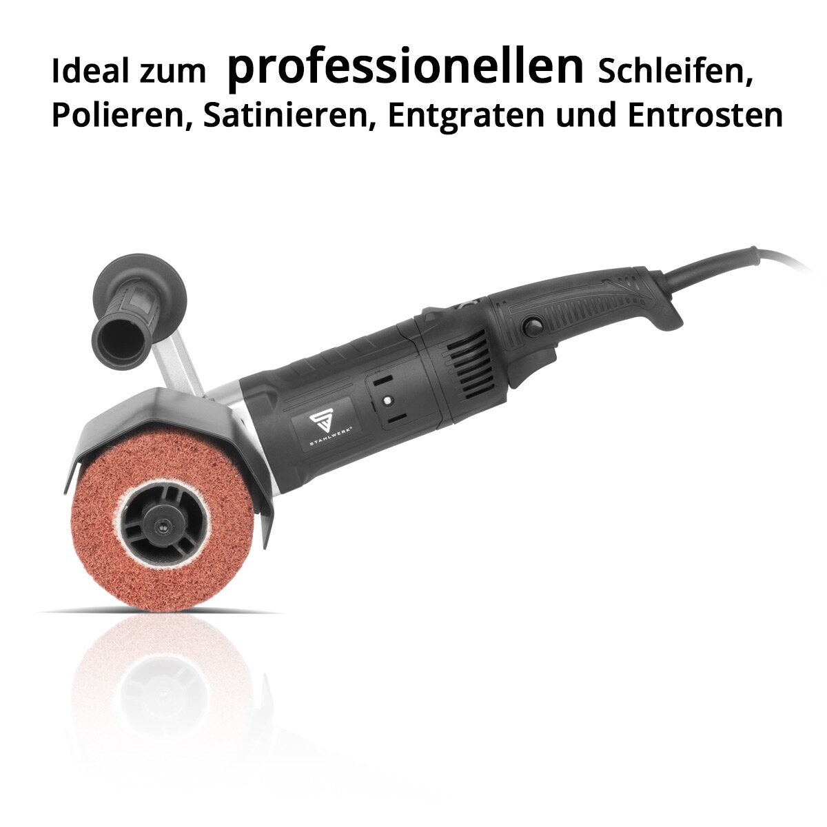 Machine à satiner STAHLWERK SM-1500 ST d'une puissance de 1 500 W et 600 - 3 200 tr/min pour rouleaux de satinage de 125 mm, ponceuse à brosse | Rectifieuse de rouleaux | Meuleuse à brosse | Rouleau de ponçage