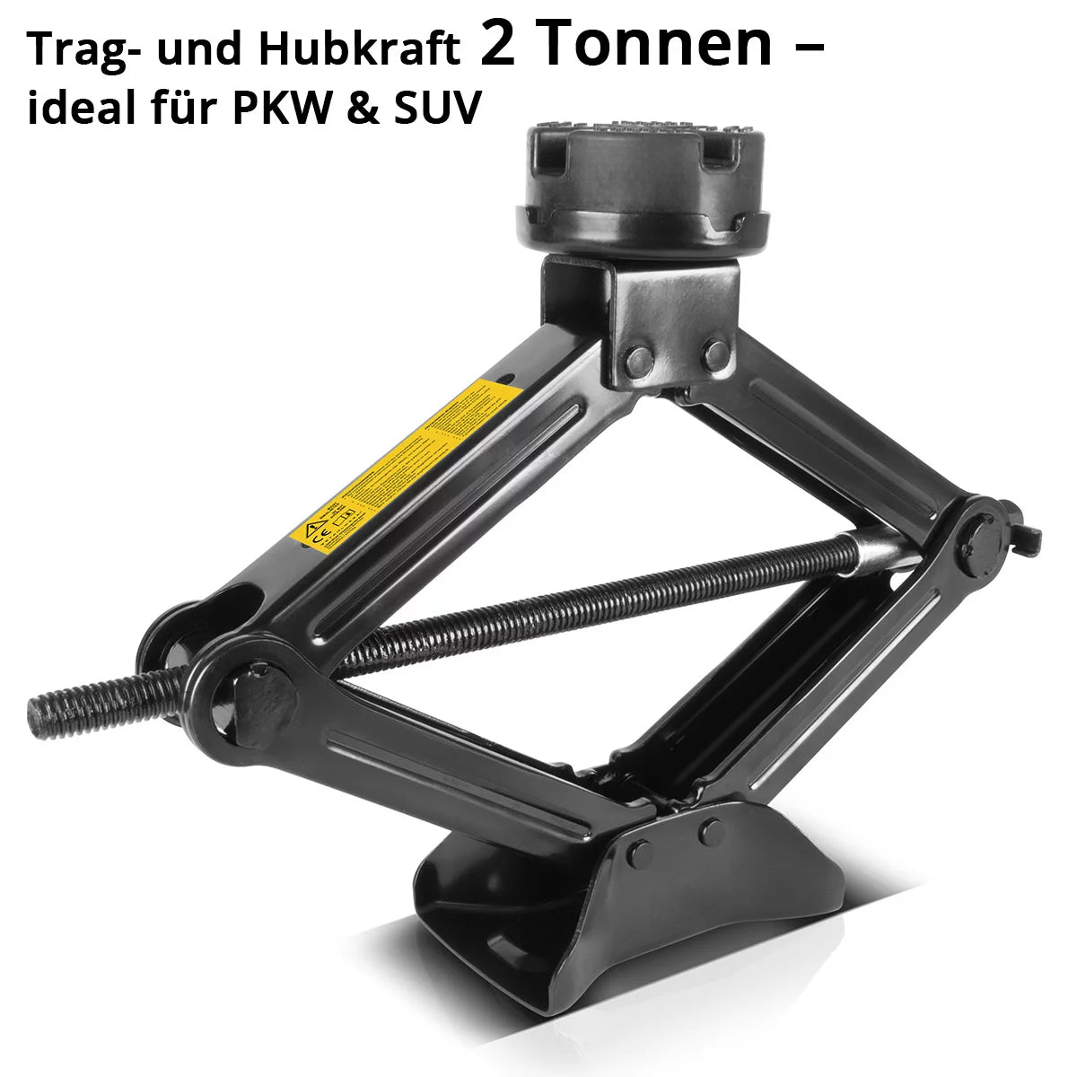 Gato para coche STAHLWERK SWH-2 ST | Gato de tijera | Capacidad de elevación de 2 toneladas | Llave para tuercas de rueda telescópica con vaso 17, 19 mm | Bolsa de transporte | Juego de gato compacto para cambio de neumáticos y taller.