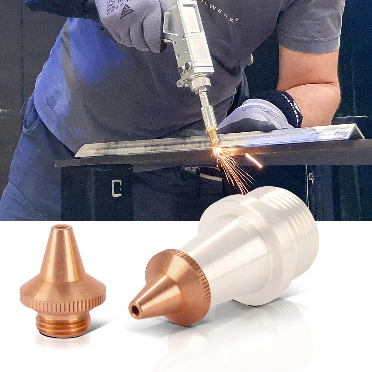 STAHLWERK 5er Set Schneiddüsen (ohne Träger) M8 x 1,5 mm für Schweißbrenner von Laser-Schweißgeräten