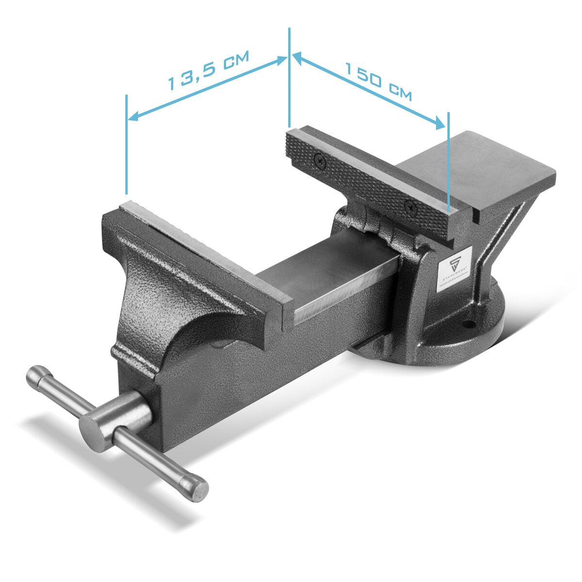 Étau STAHLWERK BV-150 ST en fonte avec portée de 150 mm, étau machine | Etau d'établi | Dispositif de serrage | Etau parallèle | Etau de table avec enclume