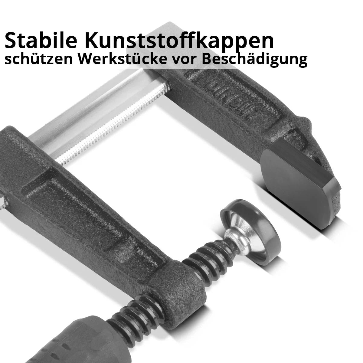 STAHLWERK screw clamp 80x200 mm | powerful clamp made of steel and plastic | F-clamp for fixing workpieces | stable clamp with a clamping width of 200 mm, clamping depth of 80 mm