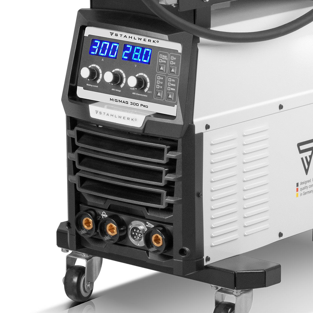 STAHLWERK Schweißgerät MIG MAG 300 Pro Vollsynergischer IGBT Inverter mit 300 A und Puls-Funktion 3-in-1 Kombi-Schweißanlage MIG MAG | MMA | Lift-TIG