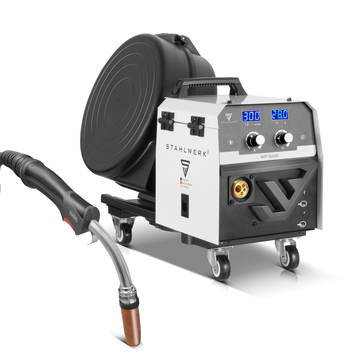 STAHLWERK welding machine MIG MAG 300 Pro fully equipped fully synergic IGBT inverter with 300 A and pulse function 3-in-1 combination welding system MIG MAG | MMA | Lift TIG
