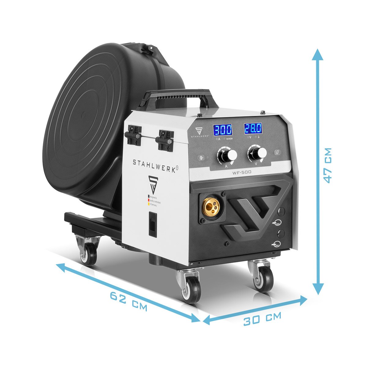 STAHLWERK welding machine MIG MAG 300 Pro fully equipped fully synergic IGBT inverter with 300 A and pulse function 3-in-1 combination welding system MIG MAG | MMA | Lift TIG