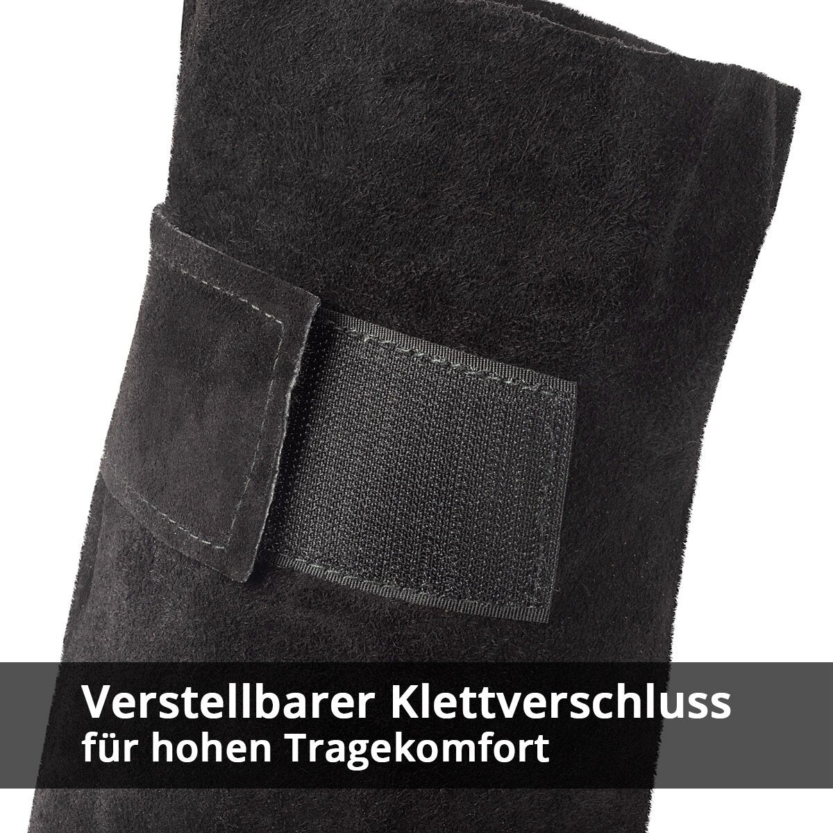 STAHLWERK welding sleeves | Welder's gauntlets | Welding protective sleeves | Welding arm protection | Welding protective clothing with Velcro fastener made of high-quality split leather for welding and plasma cutting