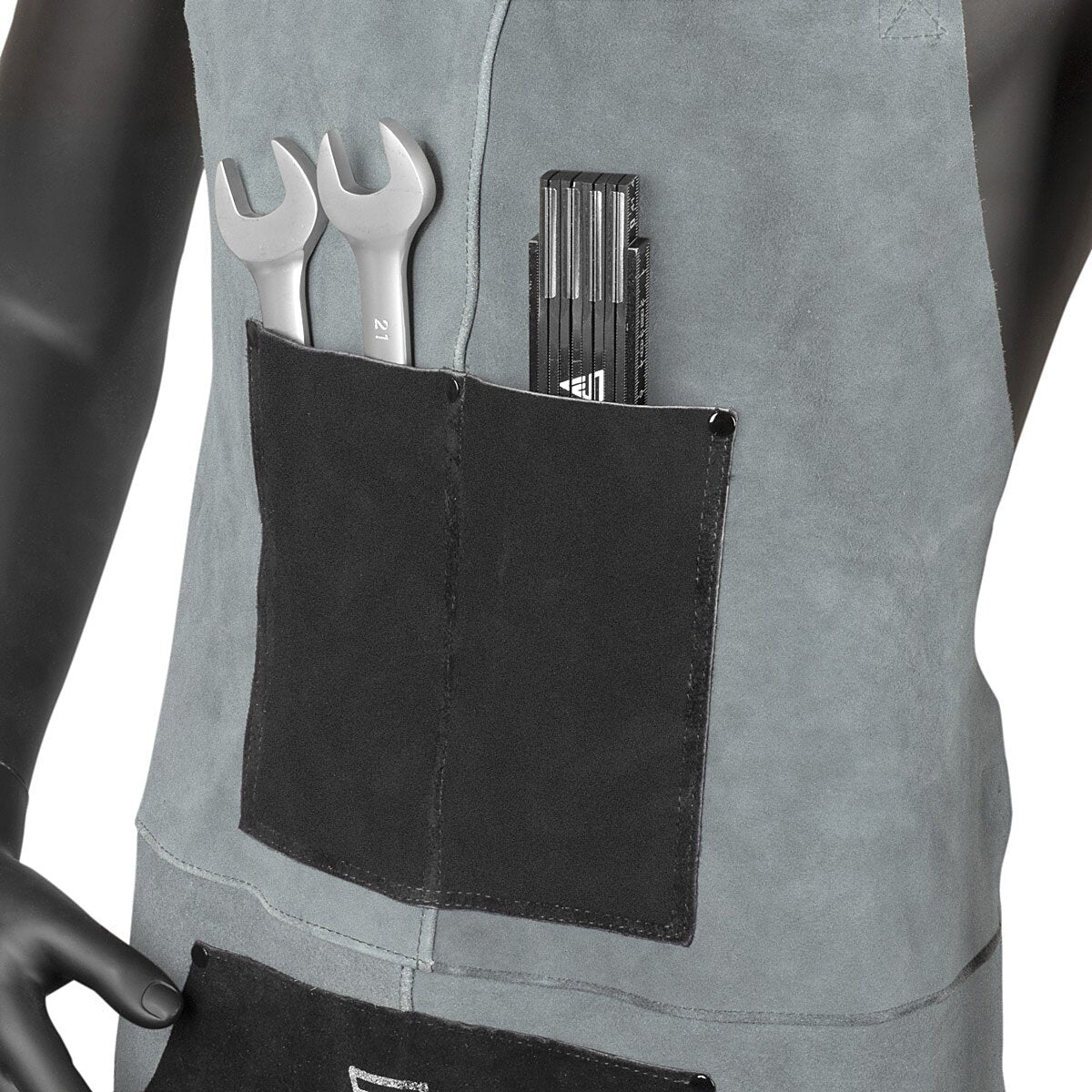 STAHLWERK welding apron | Protective apron | Leather apron | Blacksmith apron | Work apron | Workshop apron | Welding apron made of high-quality split leather for welding and plasma cutting