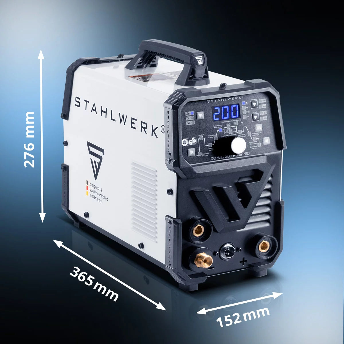 STAHLWERK DC TIG 200 Puls Pro entièrement équipé - Poste à souder TIG professionnel numérique avec fonction manuelle et impulsion électrique MMA, adapté aux tôles fines