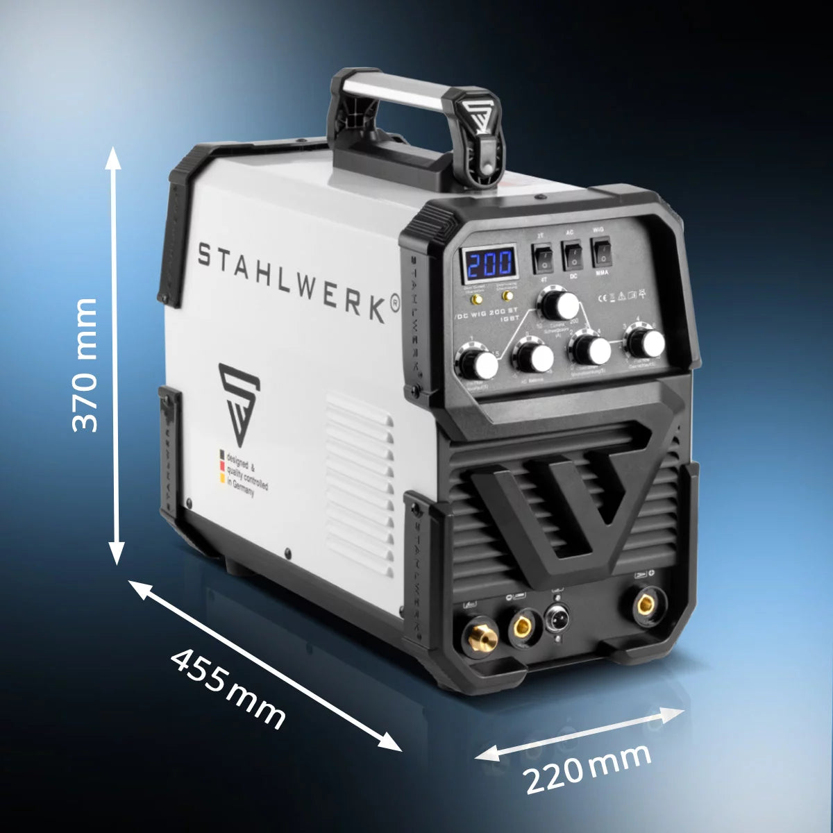Máquina de soldar STAHLWERK AC/DC TIG 200 ST IGBT / máquina de soldar combinada / sistema de soldadura combinado con 200 A TIG y MMA, adecuado para aluminio